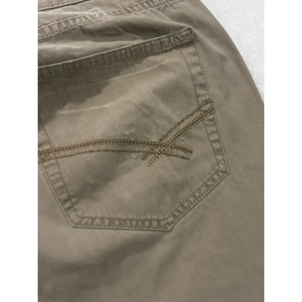 BKE Buckle Mens Pants 38X Khaki Chino Flat Front Uniform Solid Raw Hem‎